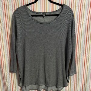 TBH Black and White Striped Quarter Sleeve Top